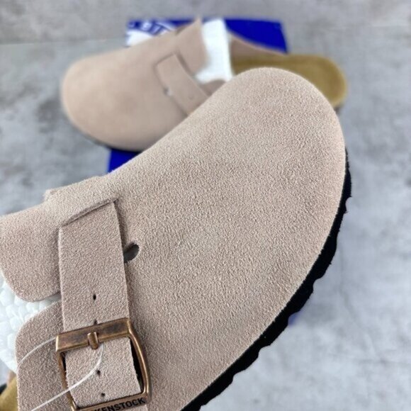 Birkenstock Boston taupe suede mule clogs - Picture 6 of 8
